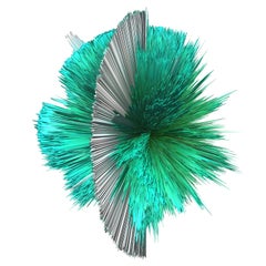 Contemporary digital 3D art print on selfstanding acrylic glass, Emerald Series