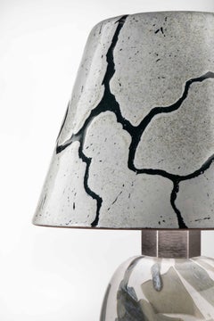 Alchimia A806 table lamp, fire enamel on copper & Murano glass