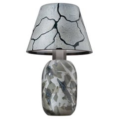 Alchimia A806 table lamp, fire enamel on copper & Murano glass