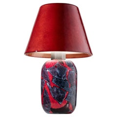 Alchimia A811 table lamp, fire enamel on copper & Murano glass