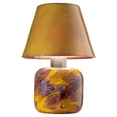 Alchimia B810, lampe de bureau Émail du feu sur cuivre, verre de Murano rond en relief.