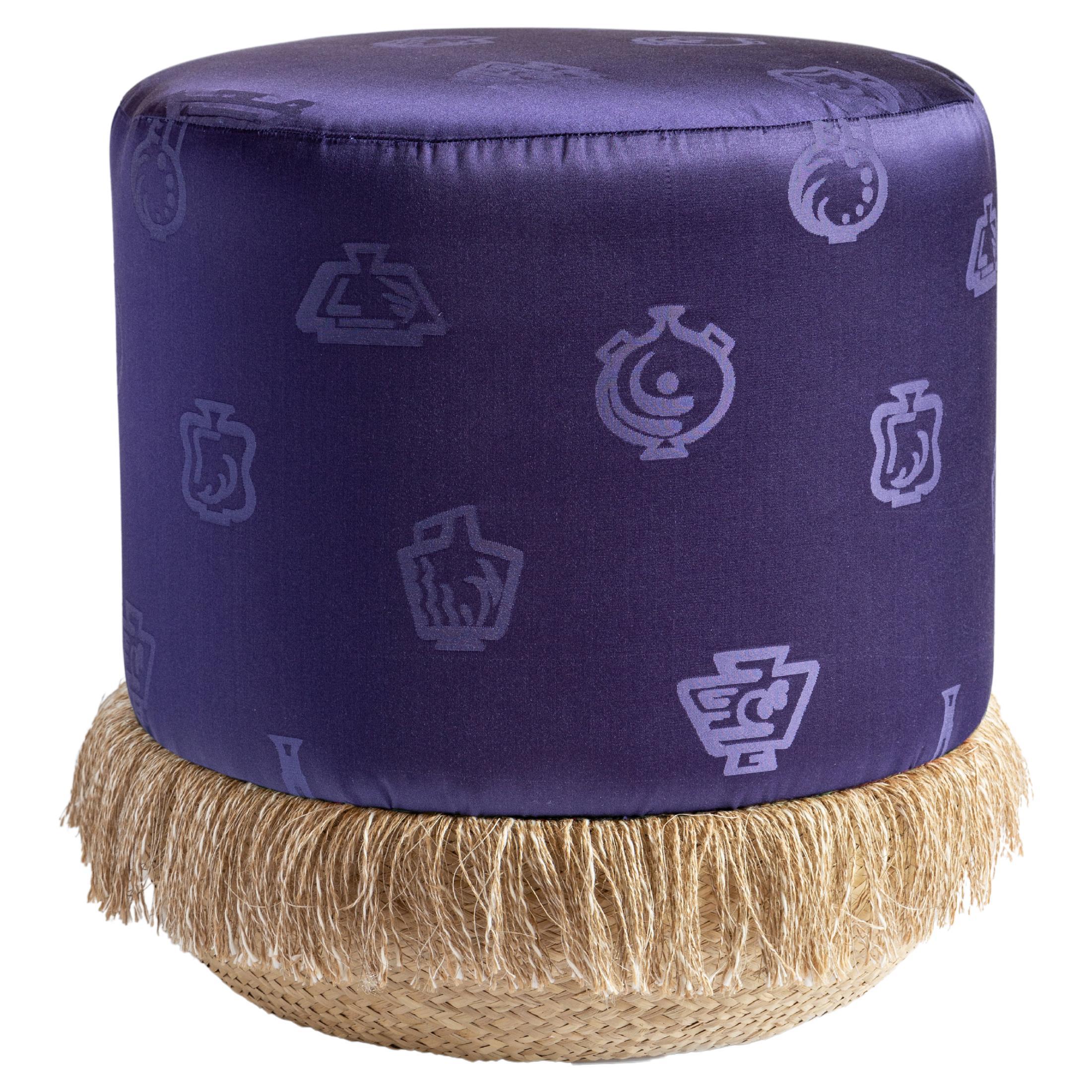 Alchimia Blue by Gio Ponti, Contemporary Pouf Footstools by Vito Nesta For Sale