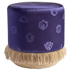 Alchimia Blue by Gio Ponti, Contemporary Pouf Footstools by Vito Nesta
