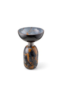 Alchimia C809 - Nero Sahara, fire enamel on copper & Murano glass
