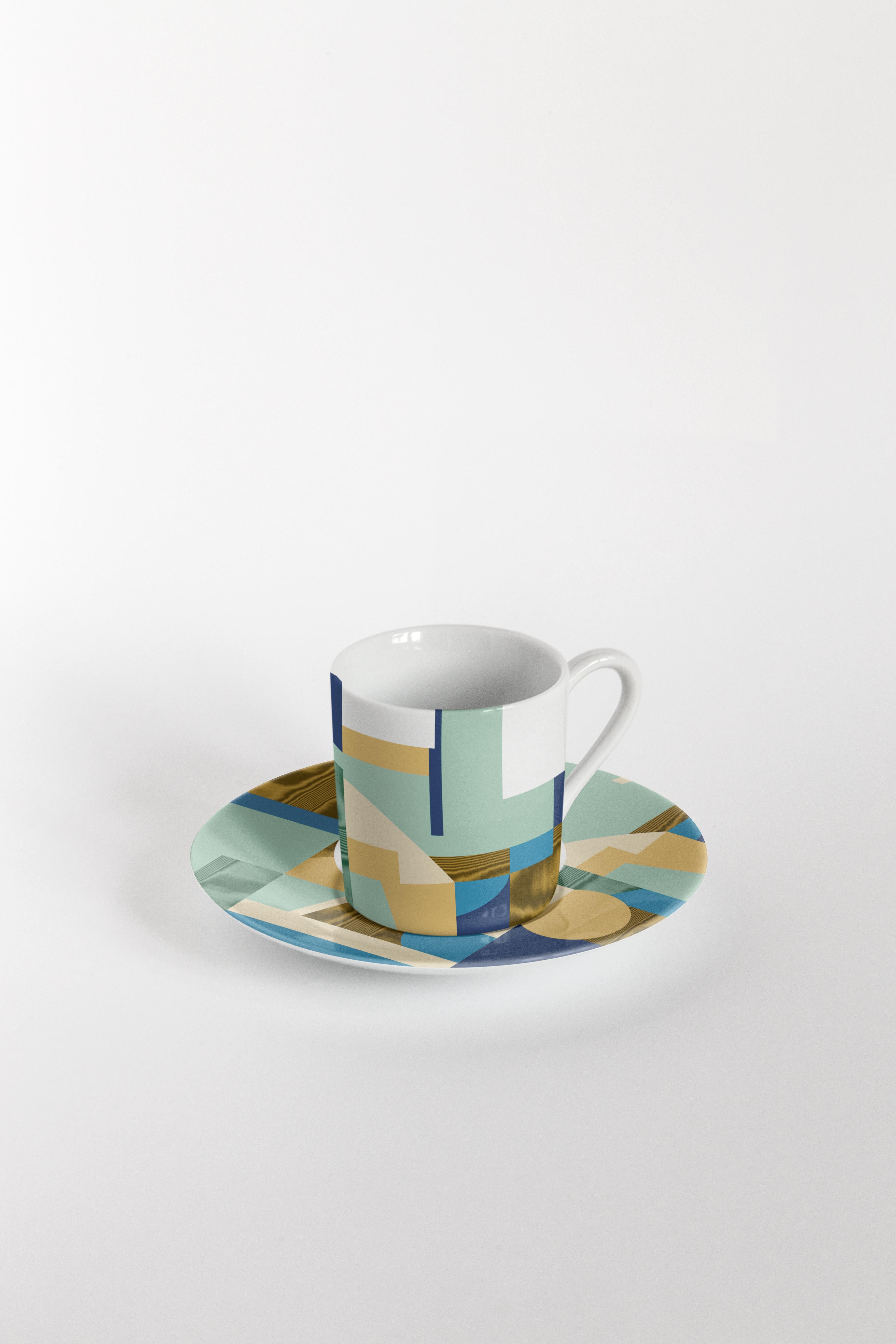 Alchimie, service à café avec six porcelaines contemporaines avec design décoratif Neuf - En vente à Milano, Lombardia
