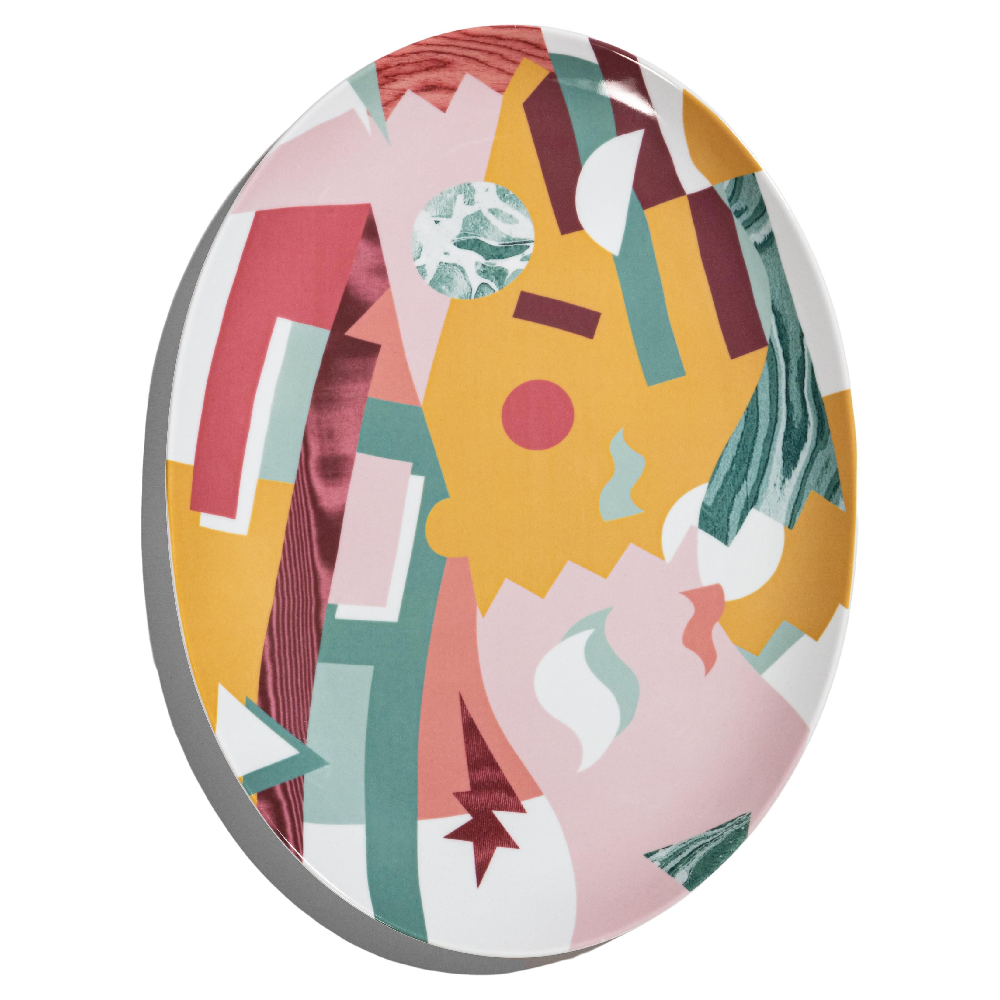 Alchimie Bandeja de porcelana decorada de diseño contemporáneo de Vito Nesta