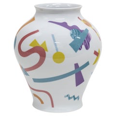 Alchimie Contemporary Porcelain Vase with Decorative Design by Vito Nesta h27cm