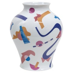 Alchimie Contemporary Porcelain Vase with Decorative Design by Vito Nesta h32cm