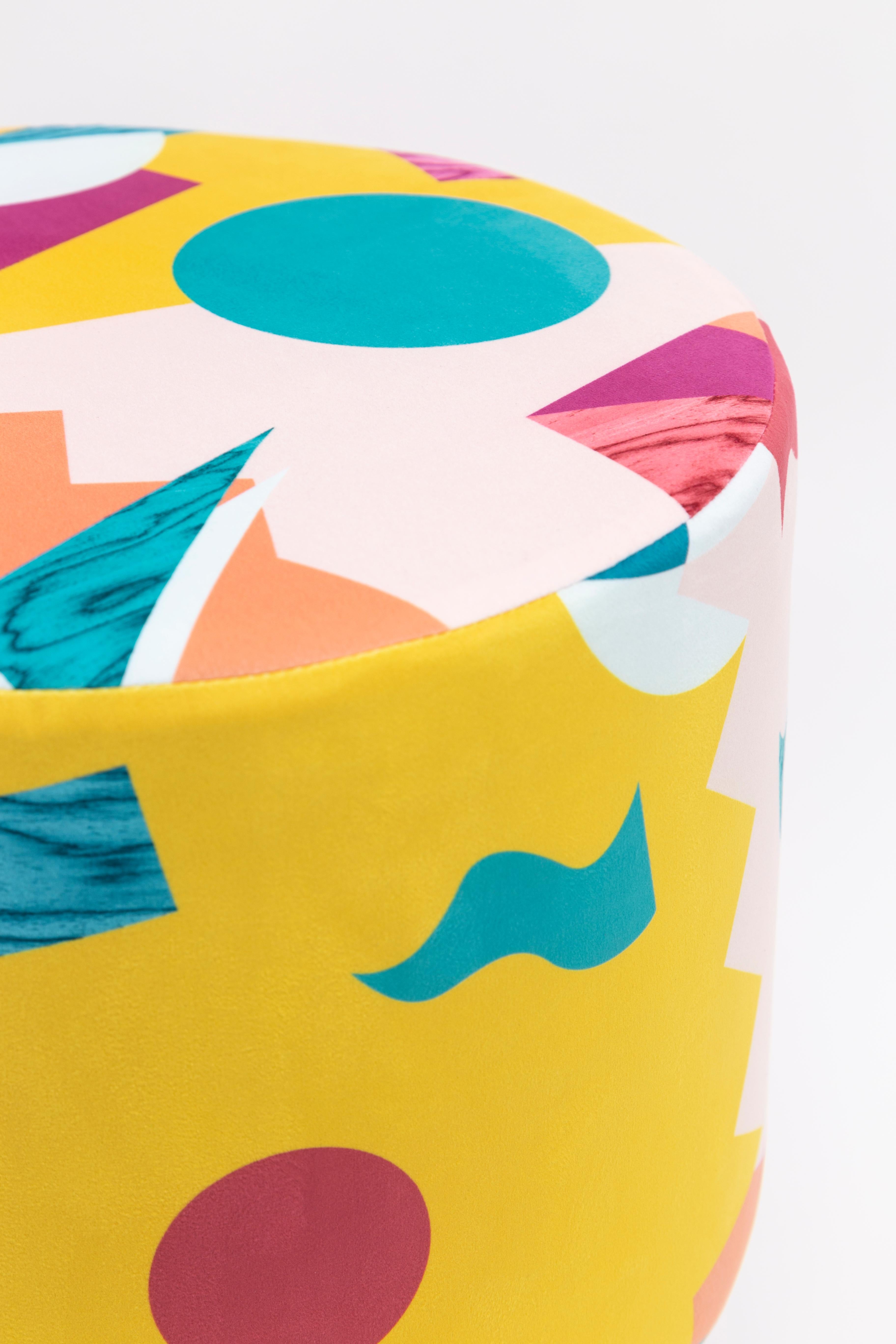 Alchimie Pouf contemporain en velours imprimé et MDF par Vito Nesta #1 Neuf - En vente à Milano, Lombardia