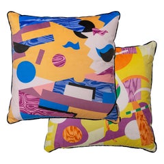 Alchimie set of 3 Contemporary Velvet Printed Pillows by Vito Nesta