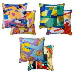 Alchimie set of 3 Contemporary Velvet Printed Pillows by Vito Nesta