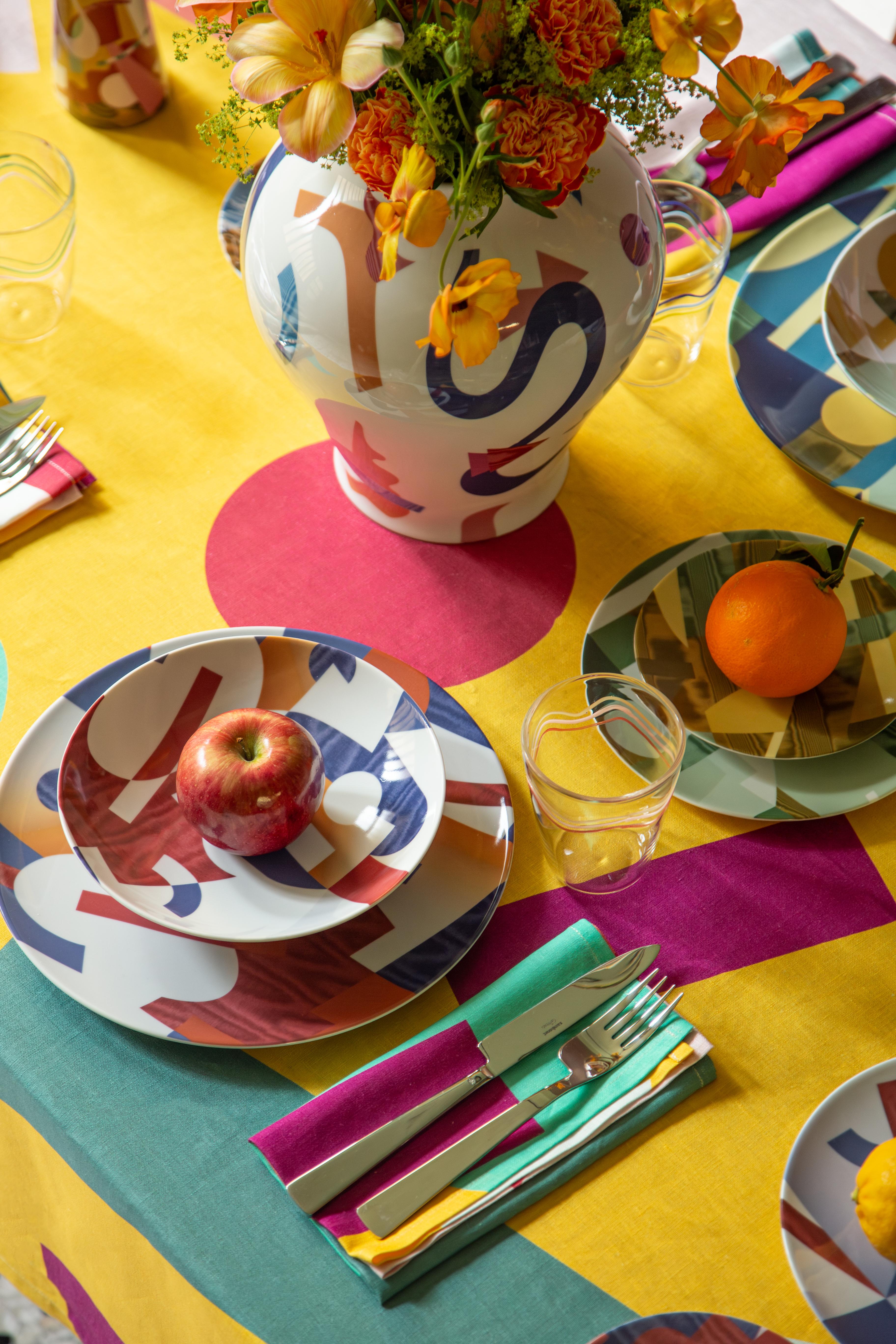 Alchimie, Seis Platos de Vajilla de Porcelana Contemporánea con Diseño Decorativo en venta 6