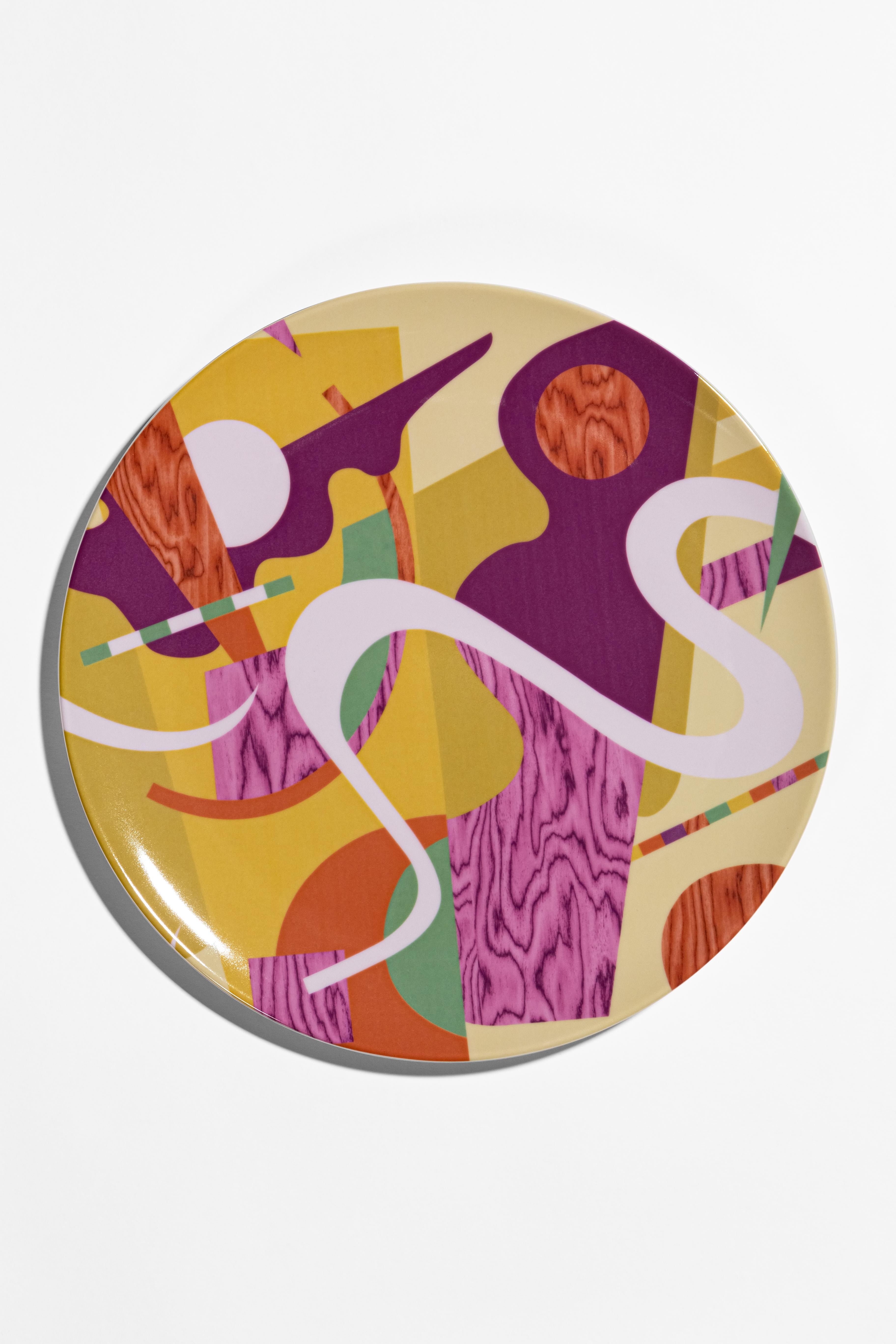 Alchimie, Seis Platos de Vajilla de Porcelana Contemporánea con Diseño Decorativo en venta 1