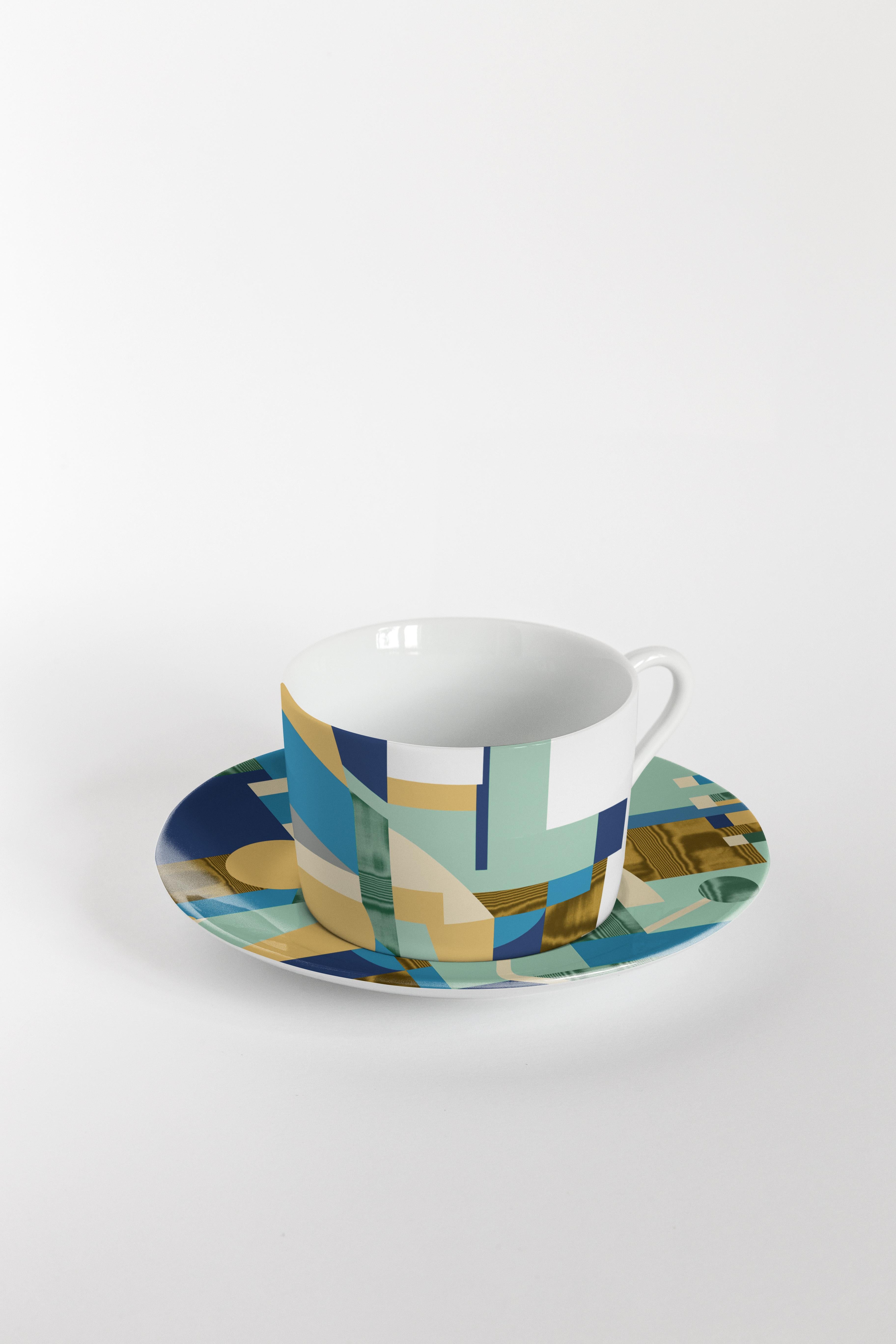 Alchimie, service à thé avec six porcelaines contemporaines au design décoratif Neuf - En vente à Milano, Lombardia
