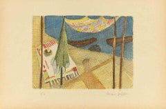 Seascape - Etching by Alcione Gubellini - Mid-20th Century