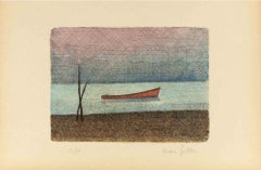 Seascape - Etching by Alcione Gubellini - Mid-20th Century