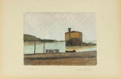 Seascape - Etching by Alcione Gubellini - Mid-20th Century