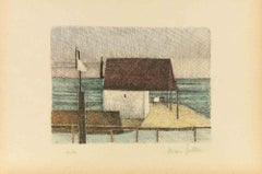 Seascape - Etching by Alcione Gubellini - Mid-20th Century