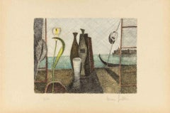 View of Venice - Etching by Alcione Gubellini - Mid-20th Century