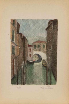 View of Venice - Etching by  Alcione Gubellini - mid-20th Century