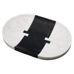 Centro de mesa decorativo ALCM en mármoles Verde Alpi y Carrara, de Bufalini Design