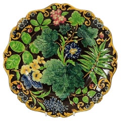 Alcock Majolica Flower and Leaf Plate