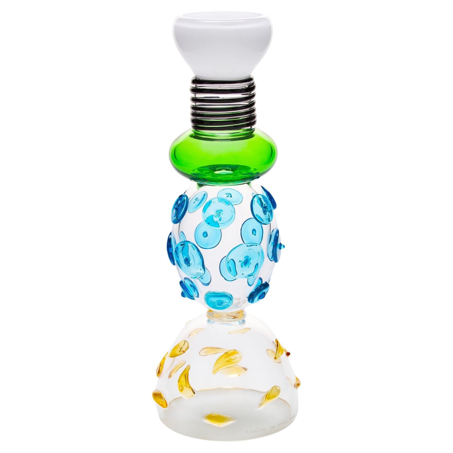 Jarrón de cristal Alcor, de Ettore Sottsass para la Colección Memphis Milano