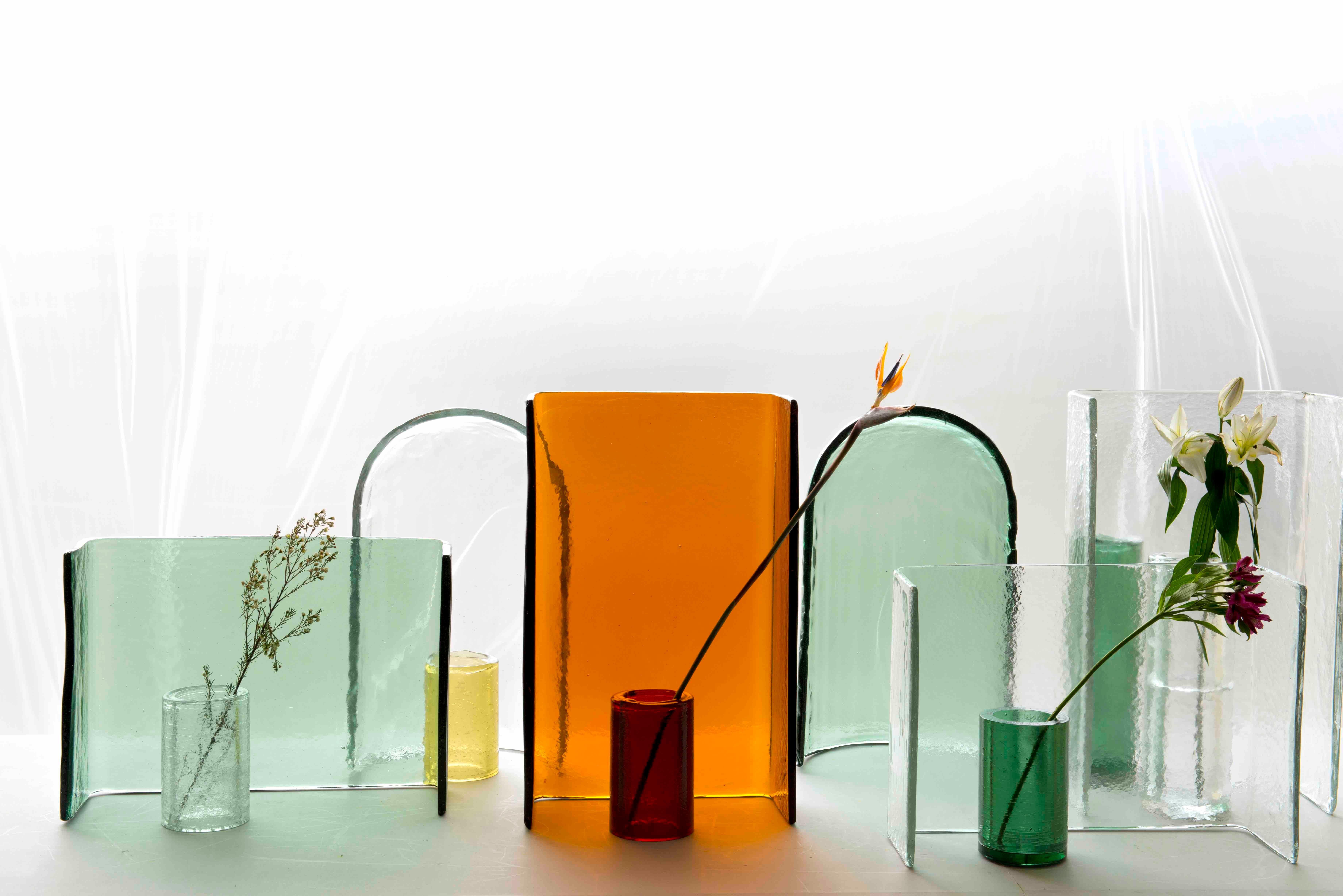 Contemporary Alcova by Ronan and Erwan Bouroullec — Cast Glass Vase Collection — Set 01 For Sale