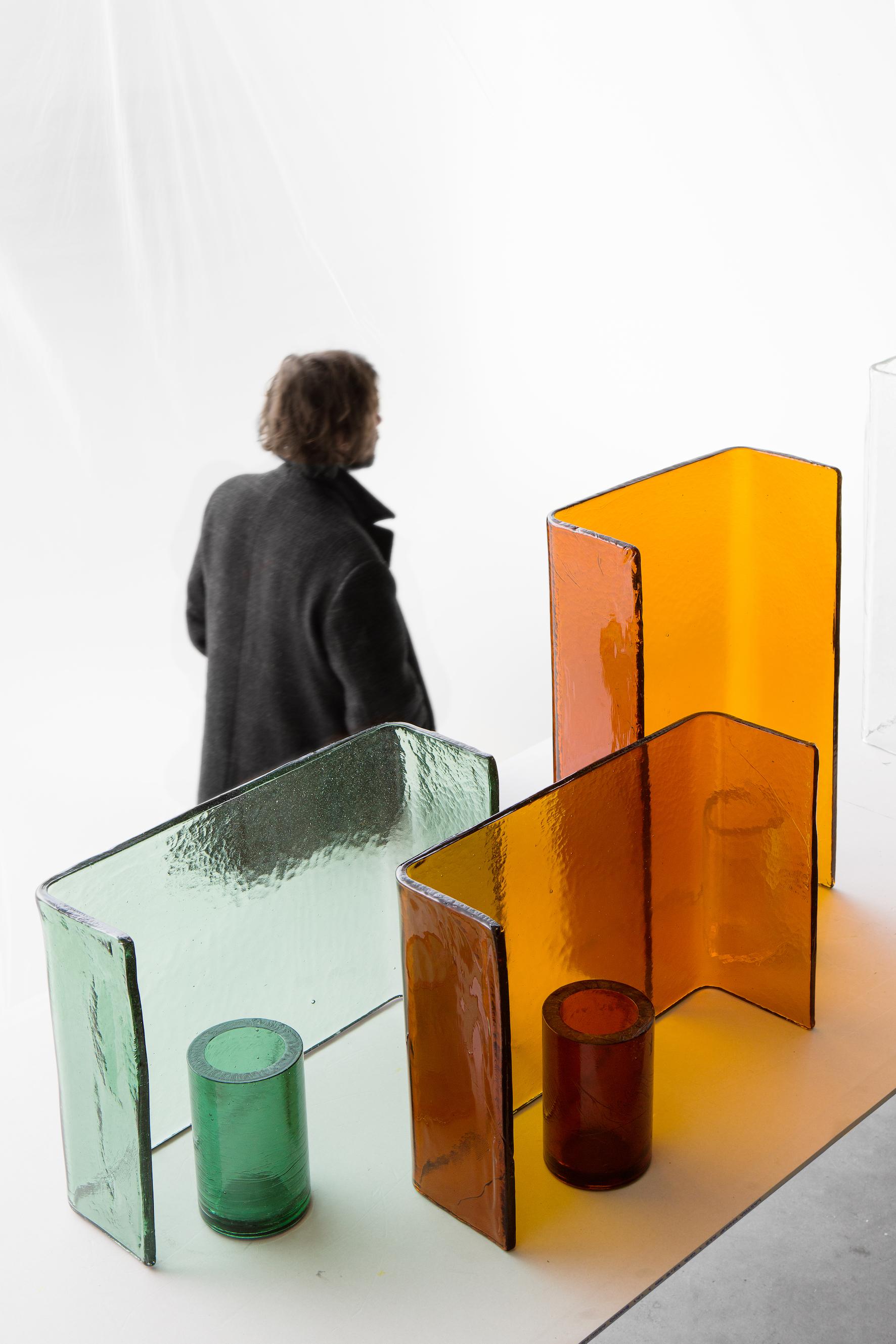 Alcova by Ronan and Erwan Bouroullec — Cast Glass Vase Collection — Set 01 In New Condition For Sale In London, GB