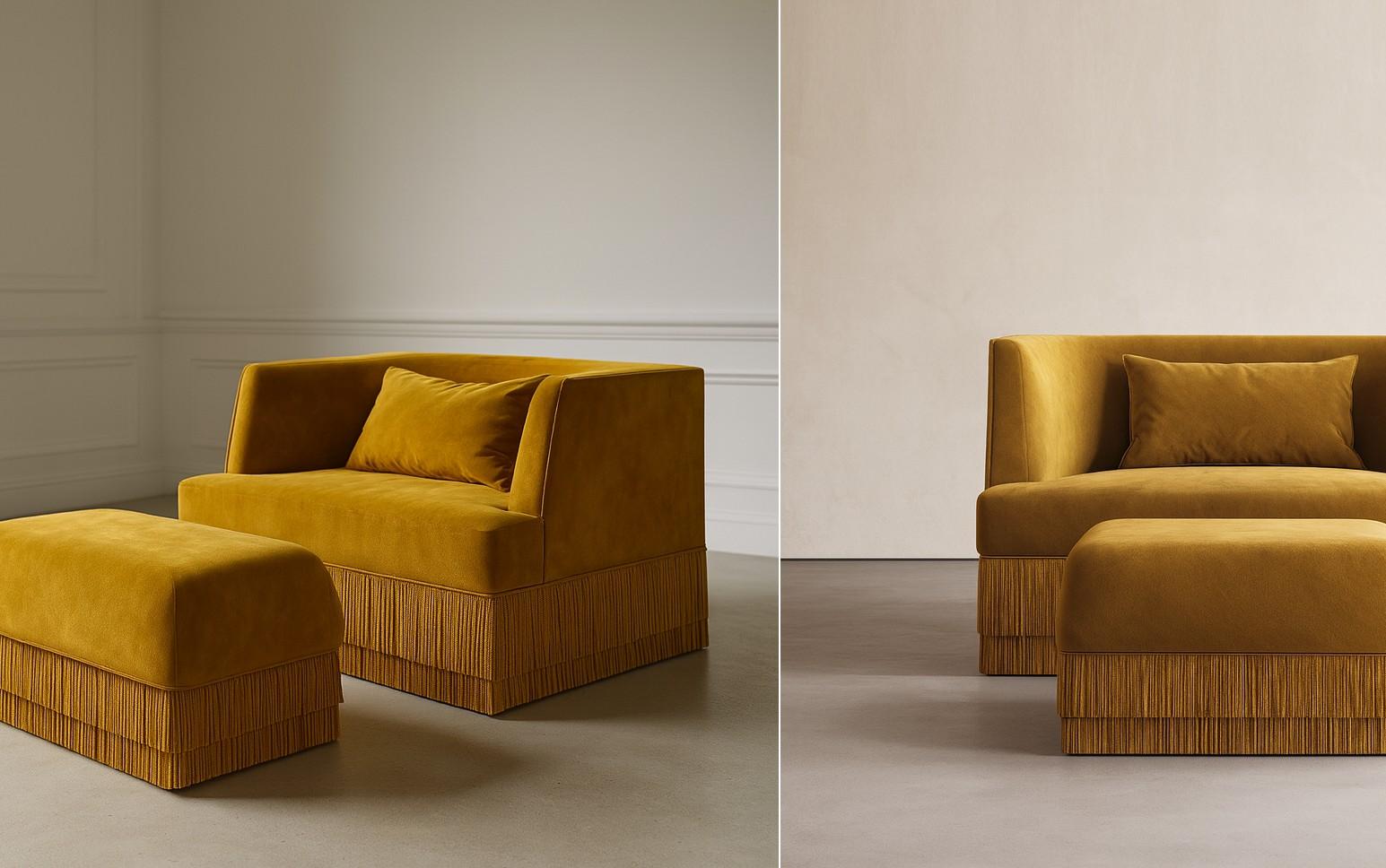 Un pezzo scultoreo definito dalla sua Silhouette architettonica e dalla sua forma introspettiva. Il divano Alcove abbraccia un esterno audace - rettangolare e lineare - che rivela delicatamente una curva interna morbida e concava. Il design evoca la