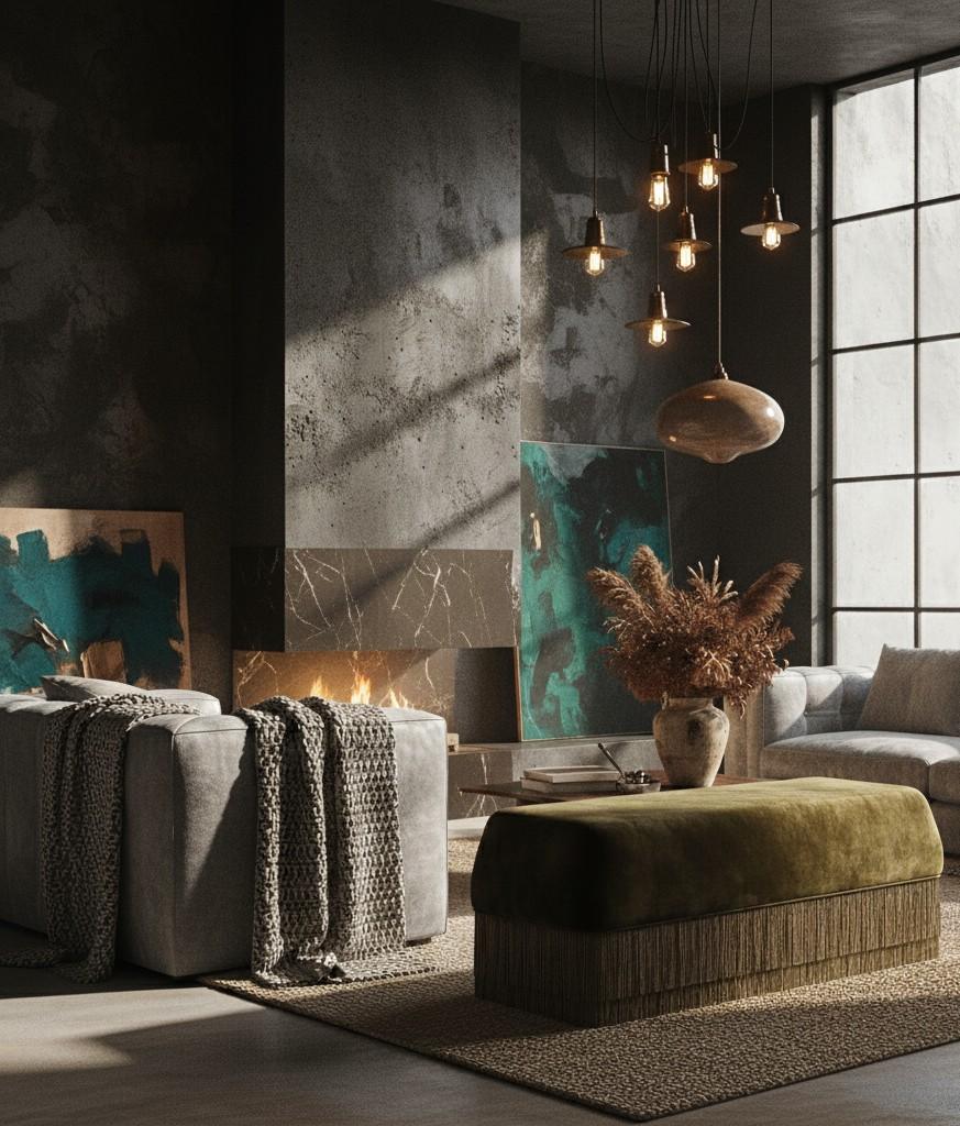 Fait main Banc Alcove tapissé de velours olive avec jupe à franges Sidani Design en vente