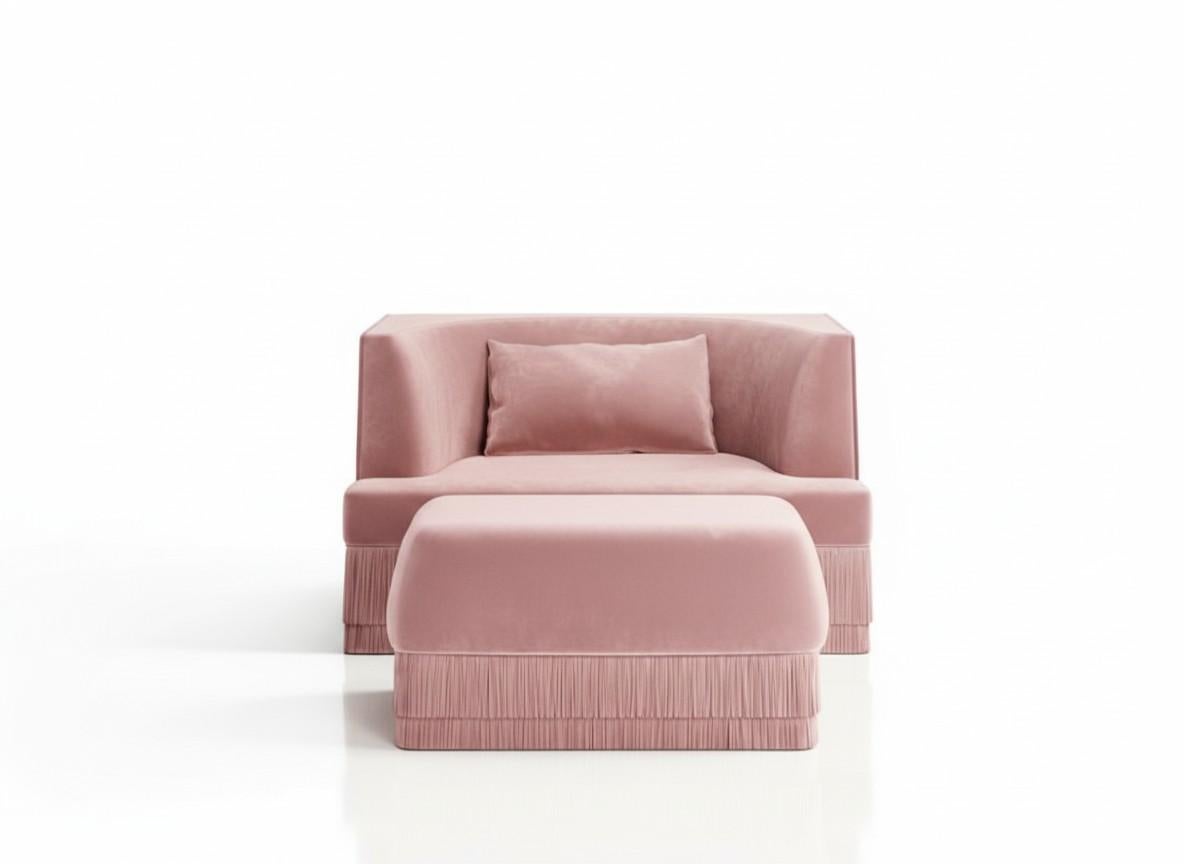 A sculptural statement piece defined by its architectural silhouette and introspective form. The Alcove Sofa embraces a bold exterior — rectangular and linear — that gently reveals a soft, concave inner curve. The design evokes the feeling of a