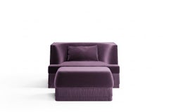 Alcove Linear Armchair With Fringe Base By Sidani Design