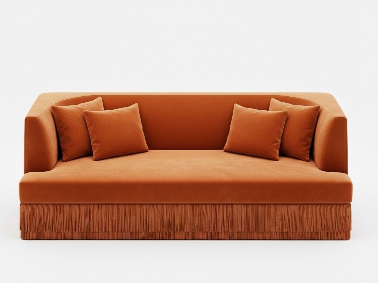 A sculptural statement piece defined by its architectural silhouette and introspective form. The Alcove Sofa embraces a bold exterior — rectangular and linear — that gently reveals a soft, concave inner curve. The design evokes the feeling of a
