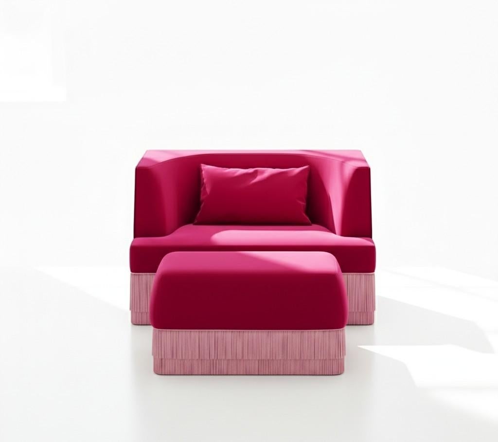 A sculptural statement piece defined by its architectural silhouette and introspective form. The Alcove Sofa embraces a bold exterior — rectangular and linear — that gently reveals a soft, concave inner curve. The design evokes the feeling of a
