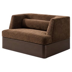 Alcove Monolithic Lounge Chair in Mohair Velvet with Sealed Lacquer Base