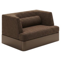 Alcove Monolithic Lounge Chair in Mohair Wool Fabric with Sealed Lacquer Base