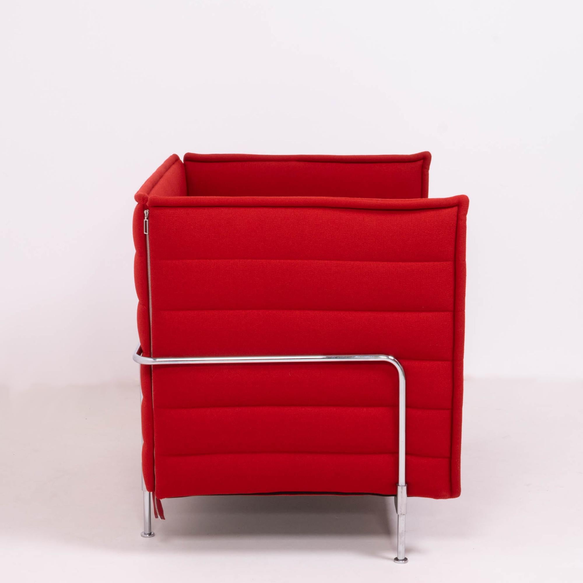 Alcove Red Loveseat Sofa by Ronan & Erwan Bouroullec for Vitra, Set of 2 In Good Condition In London, GB