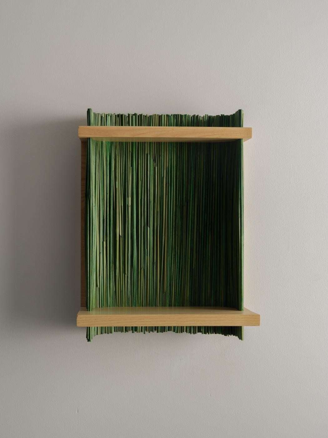French ALCOVE Wall Shelf Module 1, Ash wood, Handmade in France For Sale