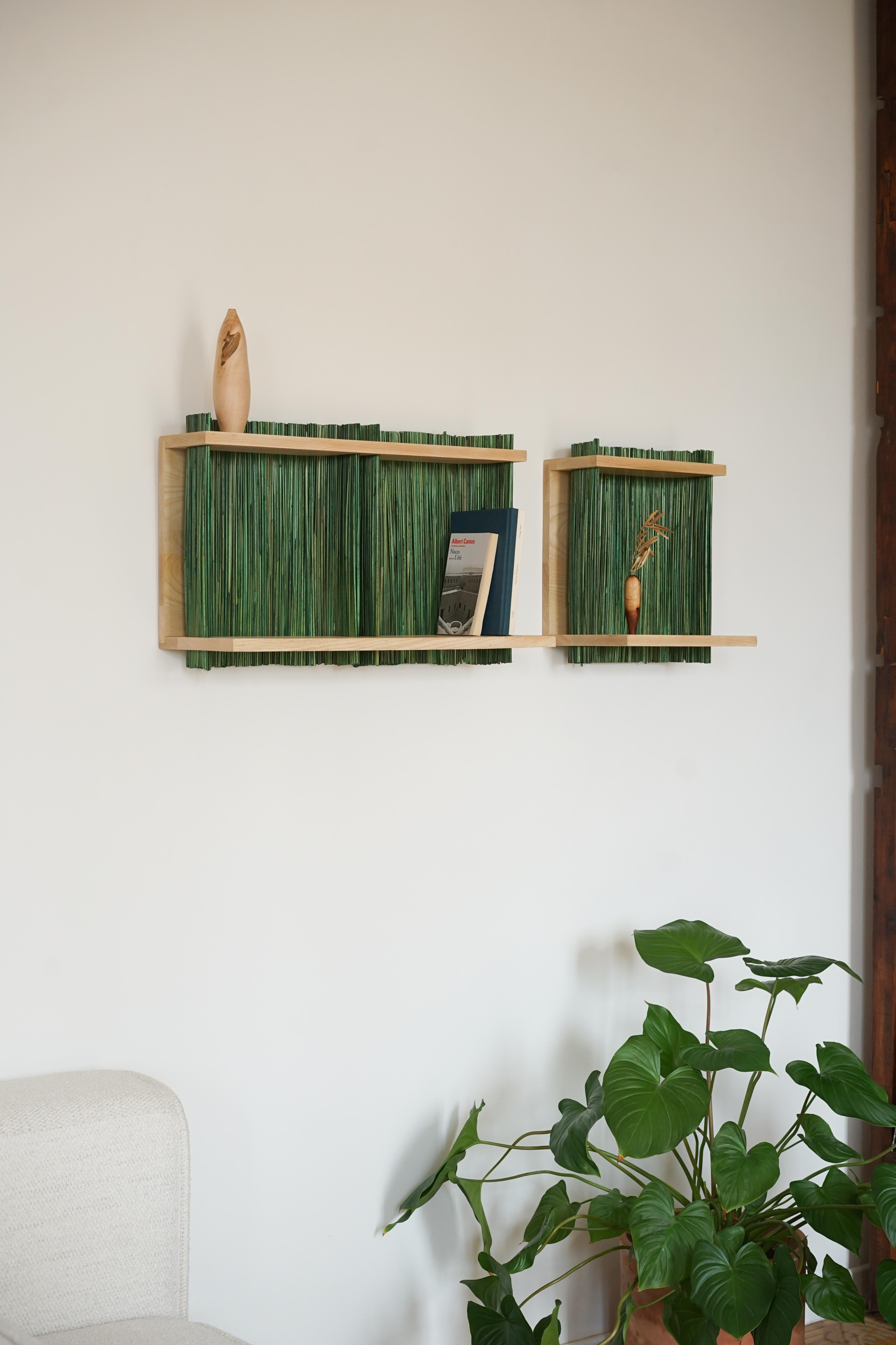 Contemporary Alcove Wall Shelf Module 1, Ash Wood, Handmade in France, OROS Edition For Sale