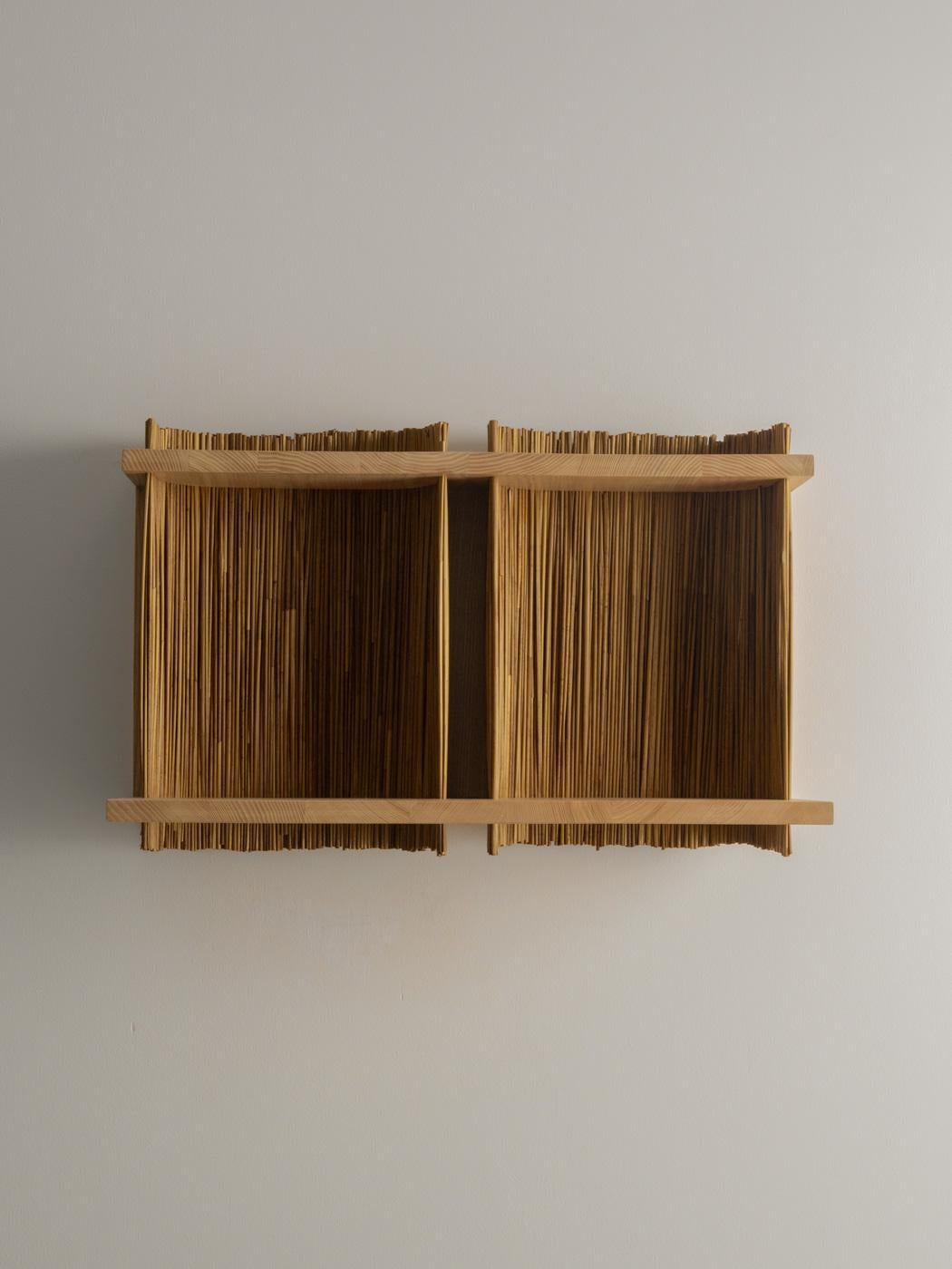 ALCOVE Wall Shelf Module 2, Ash wood, Handmade in France In New Condition For Sale In MARSEILLE, FR