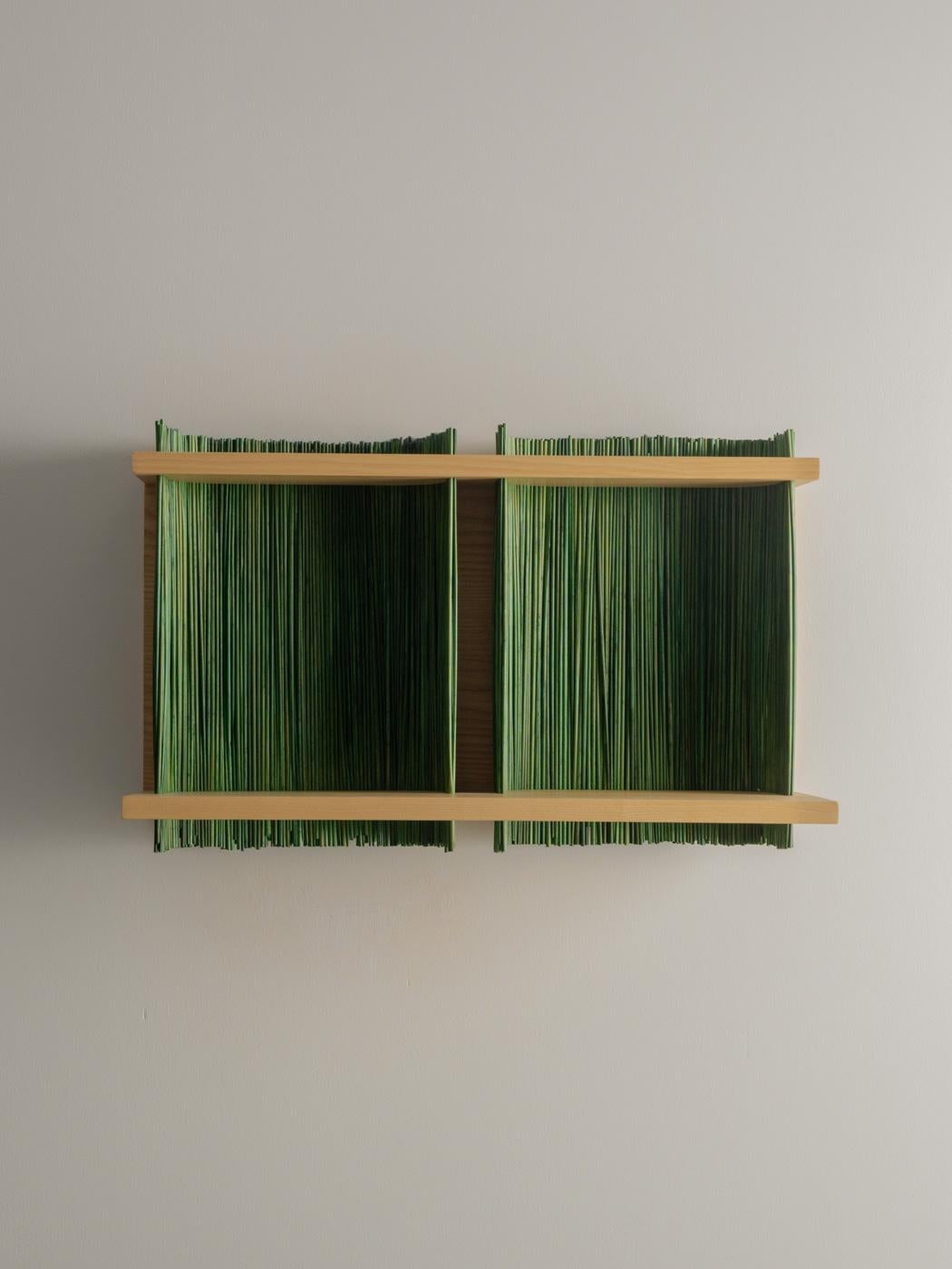 French ALCOVE Wall Shelf Module 2, Ash wood, Handmade in France For Sale