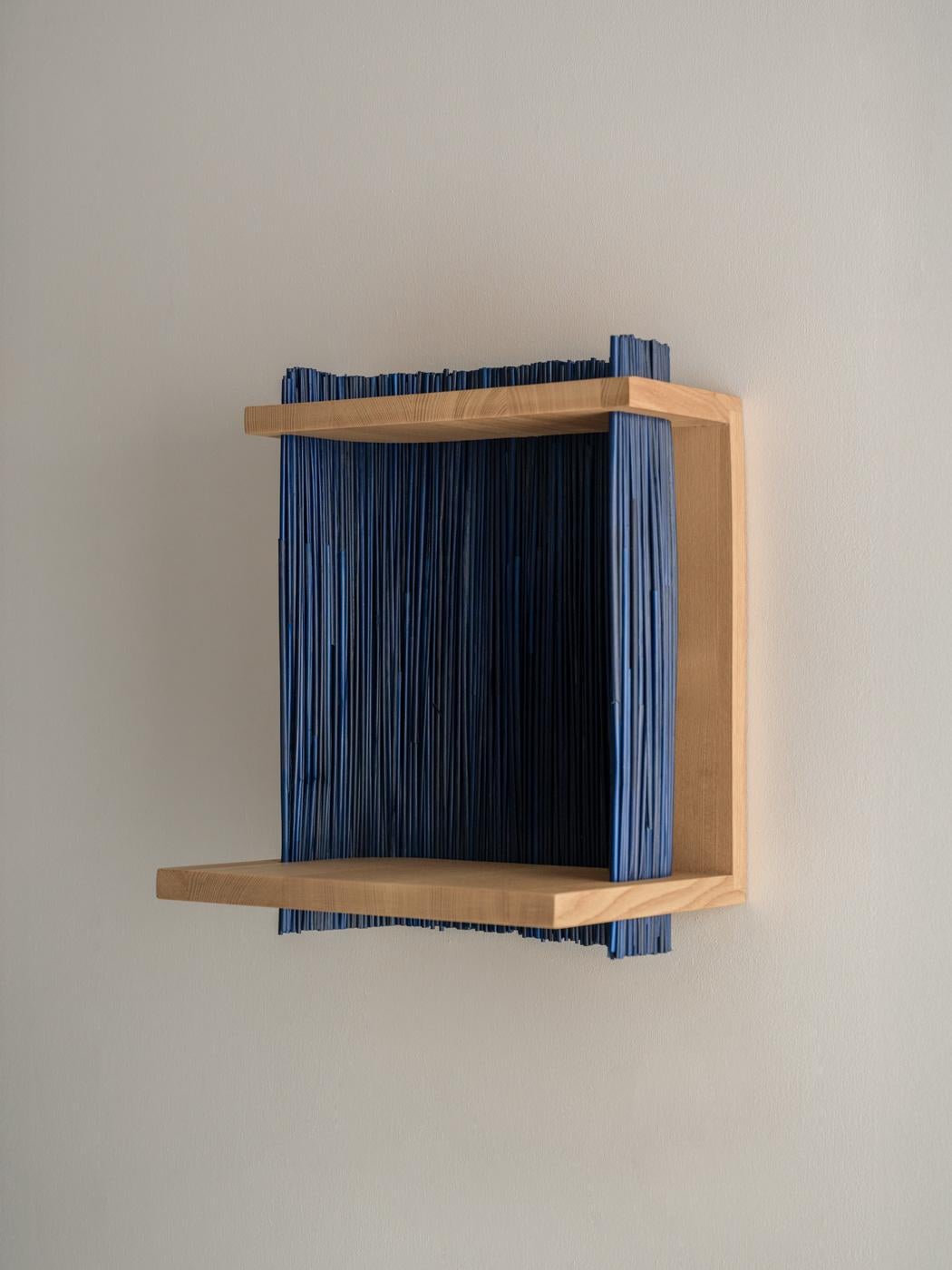 ALCOVE Wall Shelf Module 2, Ash wood, Handmade in France For Sale 2