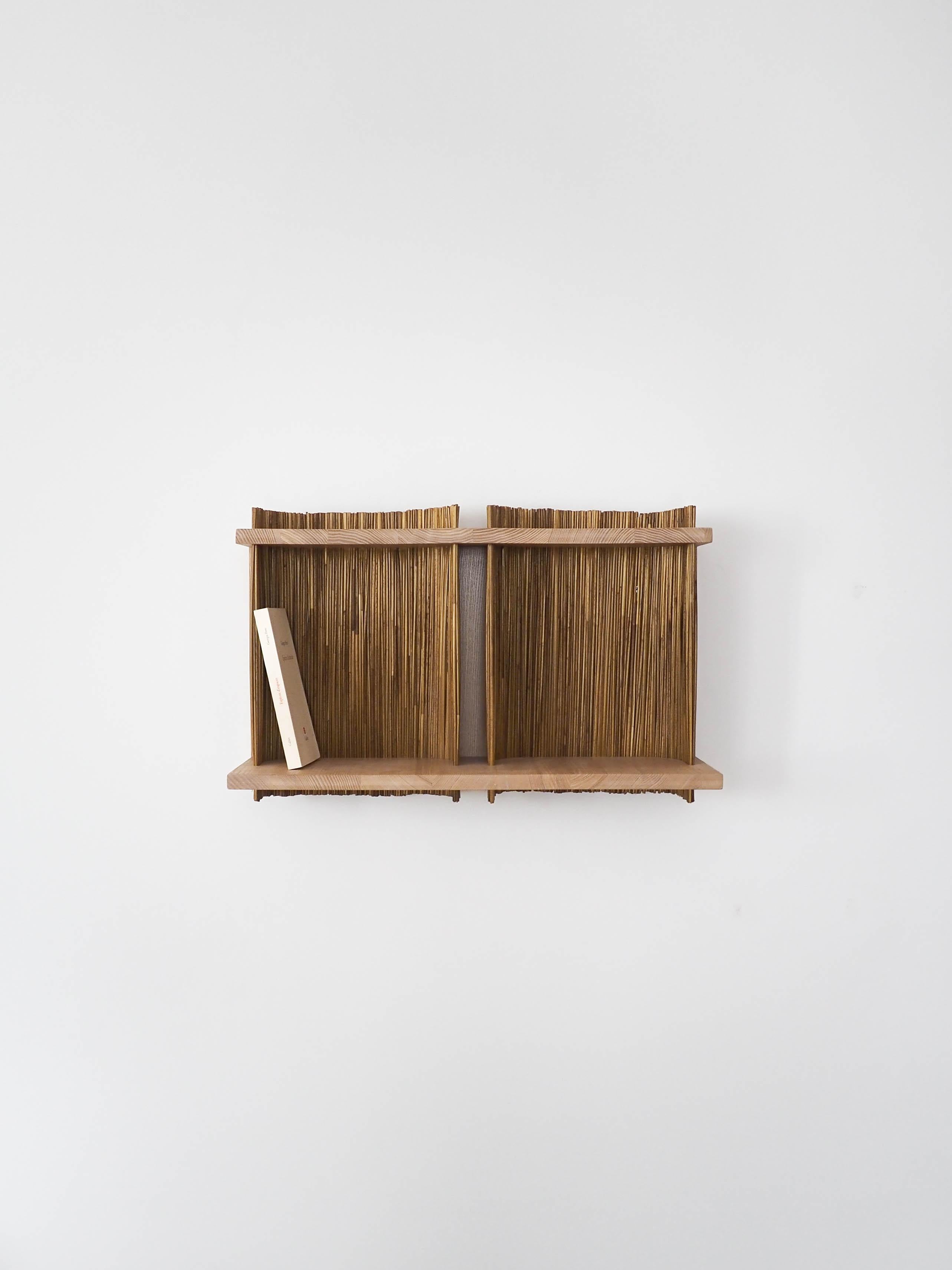 ALCOVE Wall Shelf Module 2, Ash wood, Handmade in France For Sale at