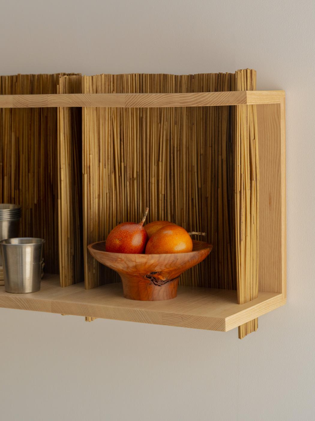 ALCOVE Wall Shelf Module 3, Ash Wood, Handmade in France For Sale 2