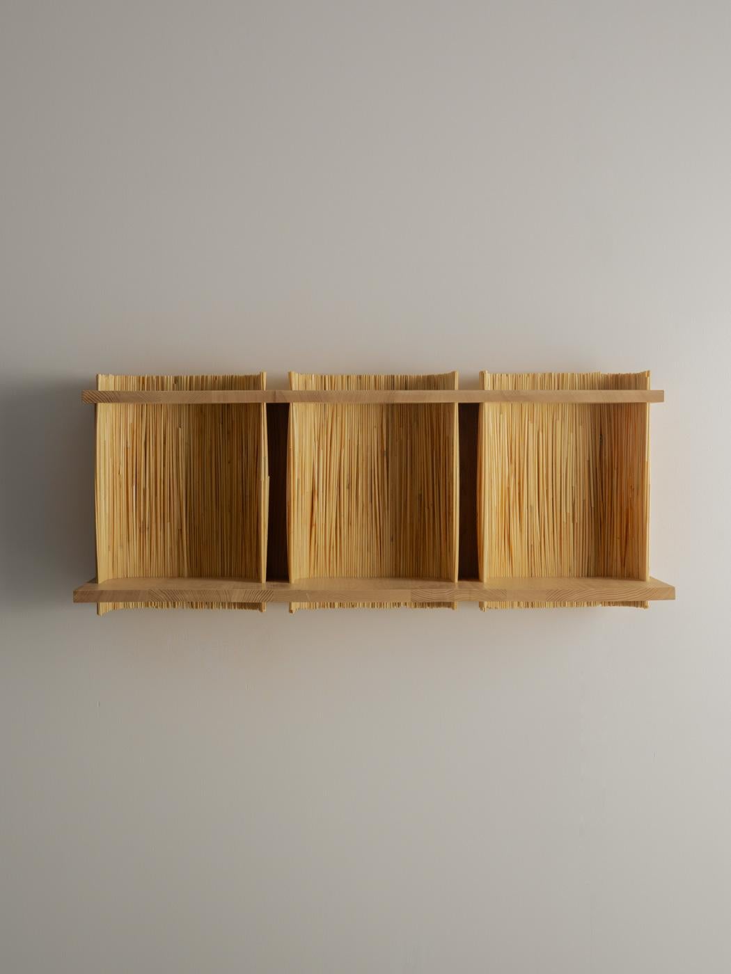 French ALCOVE Wall Shelf Module 3, Ash Wood, Handmade in France For Sale
