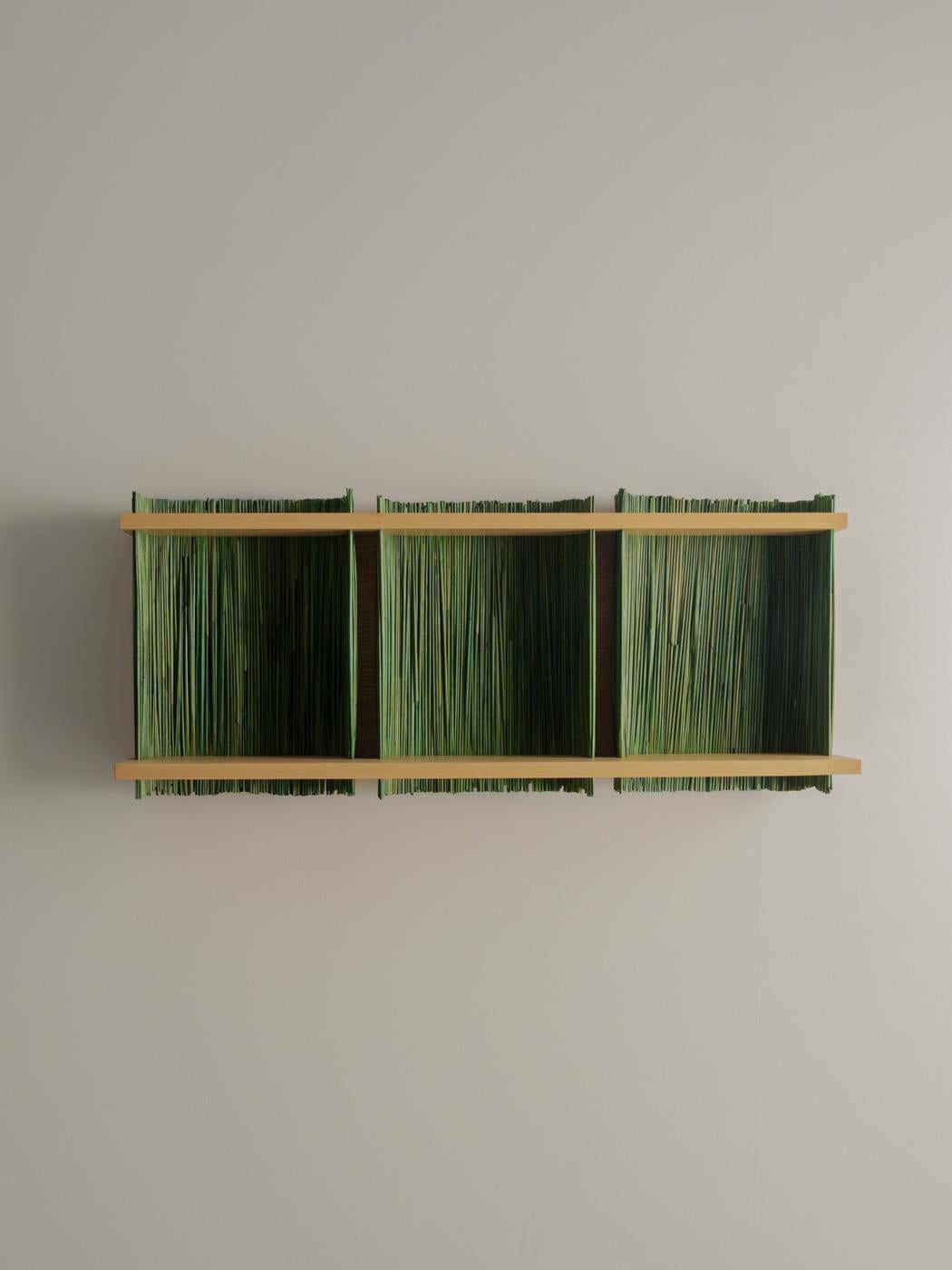 Hand-Crafted ALCOVE Wall Shelf Module 3, Ash Wood, Handmade in France For Sale
