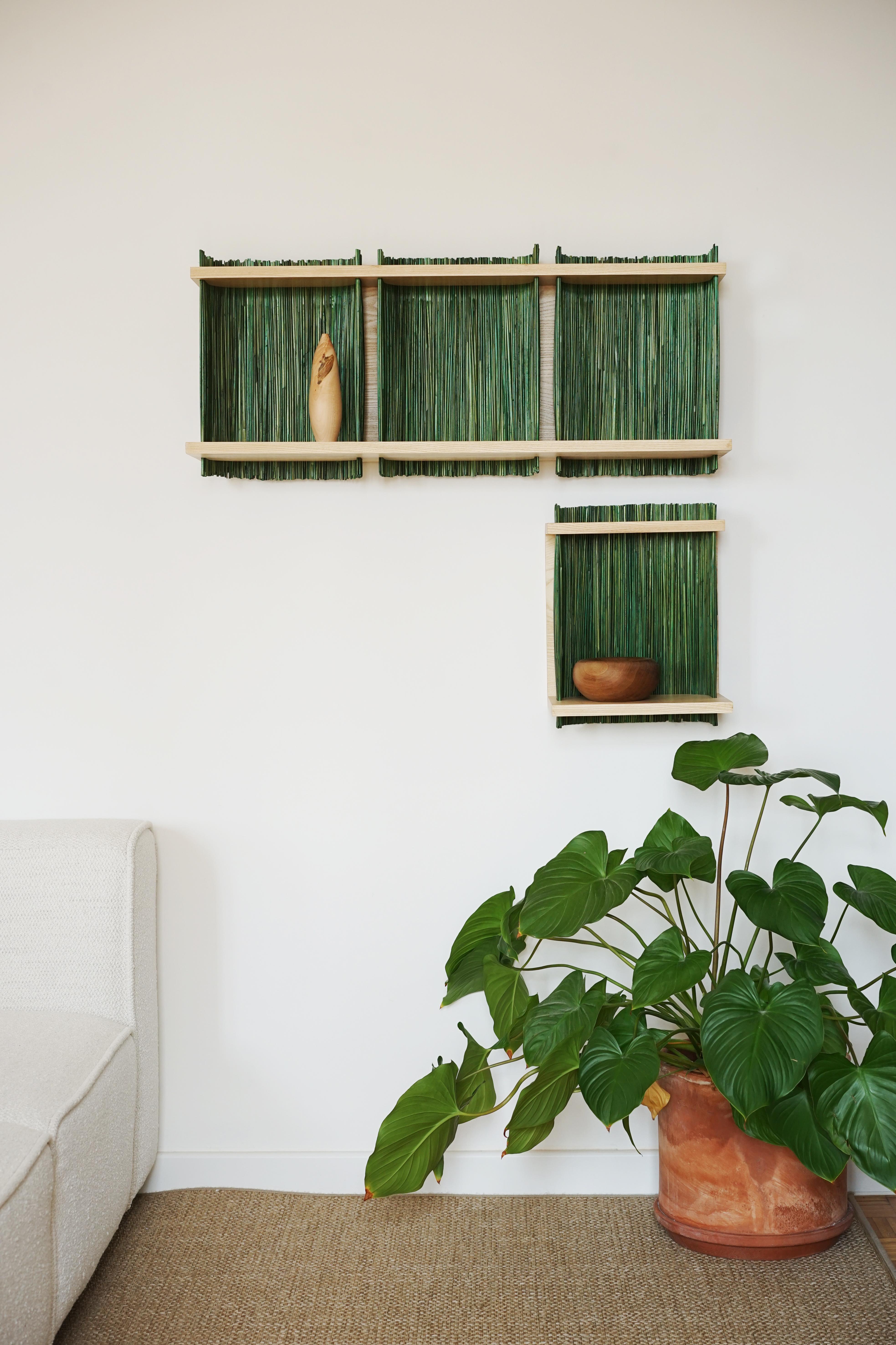 Hand-Crafted Alcove Wall Shelf Module 3, Ash Wood, Handmade in France, Oros Edition