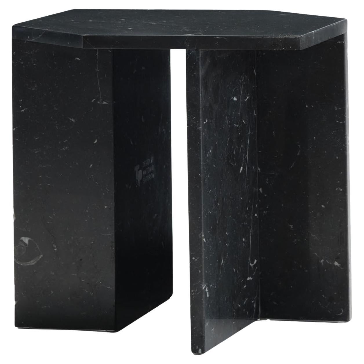 Alcubo Hexagonal Black Marquinia Coffee Table by Antonio Saporito For Sale