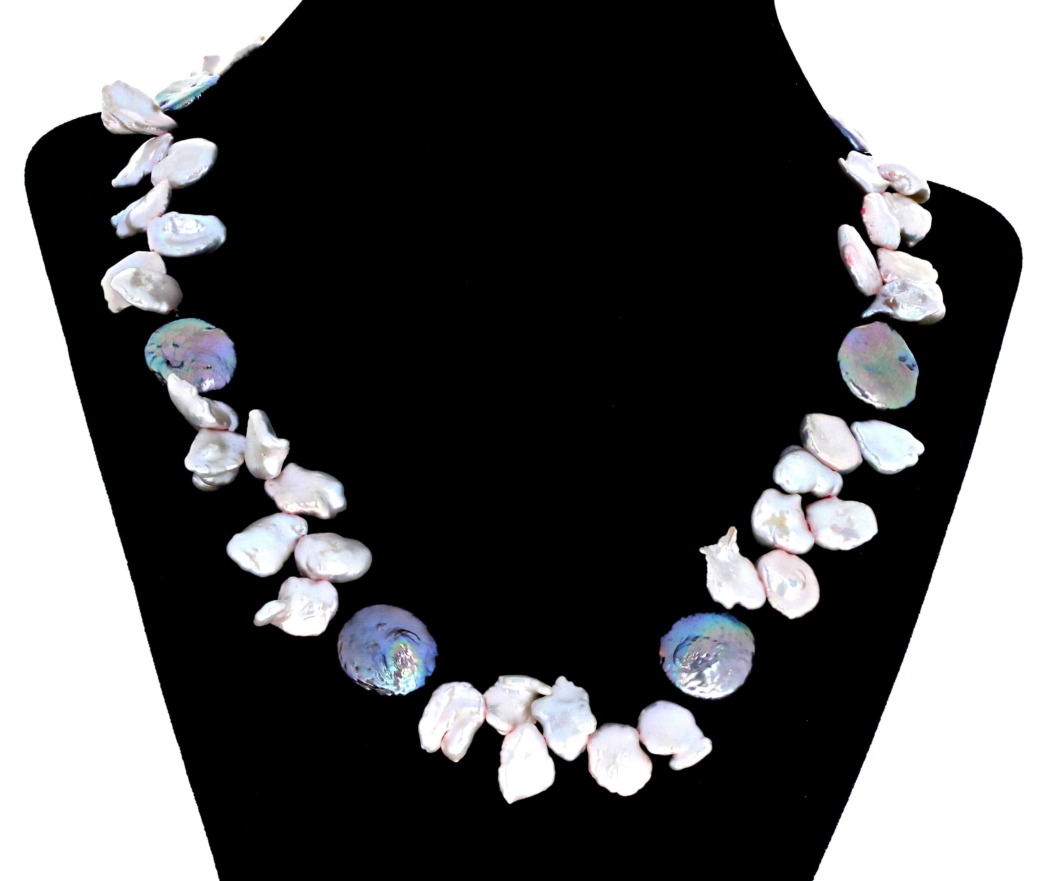 ALD Elegante Collar de Perlas Auténticas y Conchas de Perla 18 Corte mixto en venta